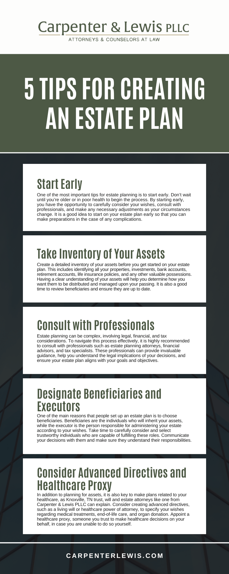 5 Tips For Creating An Estate Plan Infographic